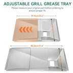 Universal Grease Tray with Catch Pan Replacement for Nexgrill 720-0830H 720-0888S 720-0888N, Adjustable Drip Pan for 3/4/5/6 Burner, BBQ Grill Pan for Charbroil, Dyna Glo, Expert, BHG,Expert Gas Grill - color: Sliver Universal