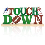 COCHIE Metal Football Touchdown Sign, Green Super Football Bowl Game Tailgate Party Decorations for Home, Office, Shelf, Mantel, Indoor, Touch Down Table Toppers Decor (Superbowl) - style: Superbowl