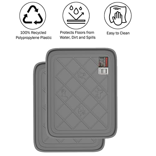 All Weather Boot Tray - Small Water Resistant Plastic Utility Shoe Mat for Indoor and Outdoor Use in All Seasons by Stalwart (Grey) - color: Gray