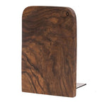 TILISMA Wooden Bookends for Shelves | Walnut Book Stopper for Bookshelves | Modern Wood Bookends for Shelf | Small Book Ends to Hold Firmly | Unique Transportable Separator for Bookshelves (Single) - size: Single