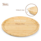 Bamboo Serving Platter, Round Wood Tray, Wooden Serving Tray, Fruit, Bread, Salad Plate, Round Wood Charcuterie Board, 11.8 inch - color: Round, size: 11.8"