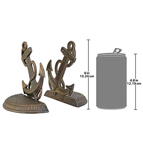 Design Toscano Maritime Anchor Cast Iron Sculptural Bookend Pair - style: Maritime Anchor