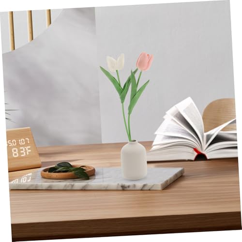 Happyyami Ceramic Flower Vase Modern Minimalist Aesthetic Vase for Home Decor Stylish Centerpieces for Living Room Office Table Arrangements Elegant Smooth Surface Versatile