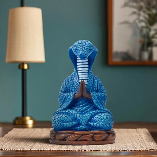 Meditation Snake Resin Statue - Zen Snake Figurine Statue for Snakes Lover Gifts Mediation Yoga Room Buddhism Namaste Room Decor Spiritual Sculpture for Office Home Shelf Desktop Decoration - style: Snake