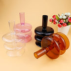 Clear Taper Candle Holders Glass Candle Stick Holder Modern Candle Holders for Tapered Candlesticks Wedding Reception Centerpieces Christmas（Transparent） - color: Color 4