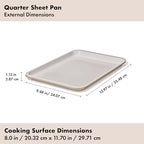 OXO Good Grips Non-Stick Pro Ceramic Coated Metal Bakeware Quarter Sheet Pan – Biscuit - color: Biscuit, size: Quarter Sheet Pan
