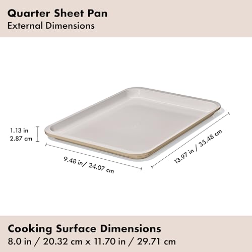 OXO Good Grips Non-Stick Pro Ceramic Coated Metal Bakeware Quarter Sheet Pan – Biscuit - color: Biscuit, size: Quarter Sheet Pan