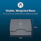 Vari - VariDesk Essential 36 - Two-Tier Standing Desk Converter for Monitor & Accessories - Height Adjustable Sit Stand Desk - Fully Assembled Monitor Riser for Home Office - 36" Wide, Black - size: Essential 36