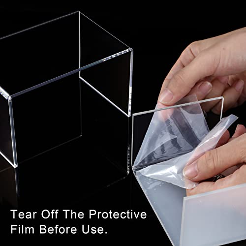 Chuangdi 2 Sets Acrylic Display Risers, Product Stand, Jewelry Display Riser Shelf Showcase Fixtures for Dessert Cupcake Candy Figure Treat Action Showcase(Clear,Small Set) - color: Clear, size: Small Set