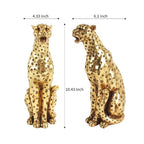 Luxury Resin Leopard Animal Figurine - Realistic Sculpture Home Decor for Living Room, TV Cabinet, Gold Accent Ornament (Leopard)