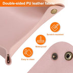 HARFINGTON 4pcs PU Leather Valet Tray Unisex Folding Small Catchall Tray Portable Entryway Table Tray Nightstand Bedside Desk Tray for Key Wallet Watch Coin Jewelry Dice, Pink - color: Pink