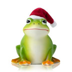Christmas Frog Resin Statue - Christmas Frog Statue with Santa Hat for Xmas Tree Party Desk Decor Resin Figurine for Home Patio Office Decoration Cute Plant Statues for Tabletop Garden Decor - style: Christmas Frog