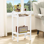 YUFAM Side Table End Table Tall Night Stand 3-Tier for Living Room Bedroom Bathroom Office Furniture White - color: White, size: 3 Tier