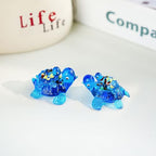 HDCRYSTALGIFTS 2.5'' Blown Glass Sea Turtle Figurines Gift for Women, Handmade Glass Sea Animals Collection, Dollhouse Miniatures - color: Sea Turtle