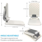 POQOD Foldable Cell Phone Stand for Desk, Fully Adjustable Phone Holder for Desk Compatible with iPhone 16 15 14 13 12 11, Nintendo Switch, All Phones, (New-White) - color: Thickened White
