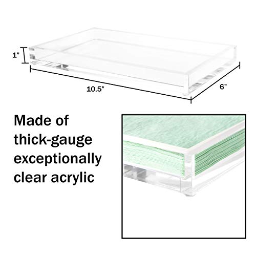 Acrylic Tray Organizer - Clear Minimalist Catchall Holder for Bedside, Bathroom, and Office Storage - Aesthetically Pleasing Room Decor by Lavish Home