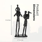 Rustic Family Figurines Family of Four Sculptures Parents and Kids Statues for Bedroom Décor Cast Iron Family Sculpture for Living Room Decor Gifts for Family Unique Art Piece Modern Home Décor - style: Family of Four Sculptures