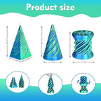 3PCS Impossible Cone,3D Printed Spiral Cone Fidget Toys,Impossible Pyramid Passthrough Sculpture,Stress Relieving Toys for Adults and Kids,Stocking Filler White Elephant Gifts(Blue Green) - color: Blue Green