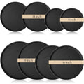 Zopeal 8 Pieces Black Round Restaurant Serving Tray, Plastic Non Slip Surface Food Meals Server Tray with Raised Edges for Home, Kitchen, Restaurant, Cafeteria, Bar (11",14",16",18") - size: 11", 14", 16", 18"