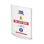 M&T Displays Double Sided Oval Clear Acrylic Leaflet Holder 8.5x11 inch Pocket Desktop Table Stand Desk Organizer Menu Advertising Flyer for Restaurant Hotel Office (5 pack) - size: 8.5x11