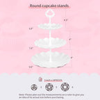 Pack of 10 NWK Cake Stand Set, with 3 x Two-Tier and 3 x Three-Tier Cupcake Stands, 4 x Appetizer Trays, 1 x Tablecloth for Birthday Bridal Baby Shower Party (White) - color: White