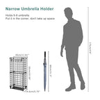 AWTATOS Umbrella Holder Entryway, Umbrella Stand Freestanding, Metal Square Umbrella Rack Organizer with a Removable Drip Tray, Hooks, Black - color: Black