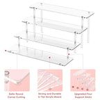 4 Tier Acrylic Display Risers, Clear Perfume Organizer Stand, Large Cupcake Stand Holder, Dessert Display for Party, Display Shelf for Figure and Collection, Riser Stand for Decoration and Organizer
