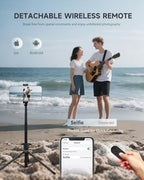 71” Phone Tripod & Selfie Stick, Portable All in One Extendable Cell Phone Tripod Stand, with Wireless Remote Control for iPhone/Samsung/Android/Camera