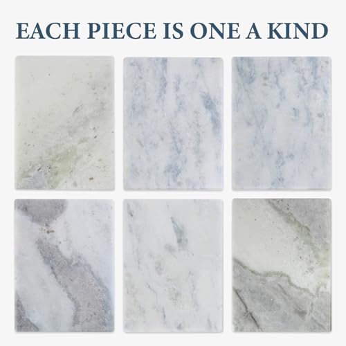 Koville African Natural Marble Cutting Board for Kitchen Pastry Bread, 12" x 8" Genuine Marble Cheese Board Stone Tray for Counter, Bathroom Perfume Tray Jewelry Candle Plate (Namib Fantasy) - color: Namib Fantasy