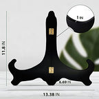 Guffman 12 Inch Wooden Display Stand - Black Wood Plate Stand Frame - Decorative Plate Holders Stands for Display Pictures, Cookbooks, Home, Birthday, Party, Table Easel Display