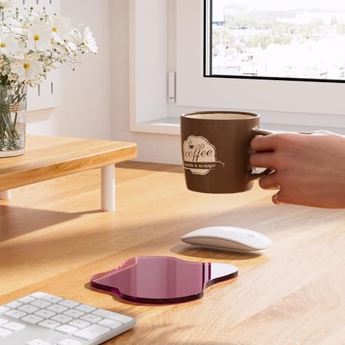Acrylic Coaster for Desk, Clear Bar Drink Coaster, Clear Cloud Shape Coffee Cup Coaster, Perfect for Tabletop Protection and Accessories Display. - color: Purple