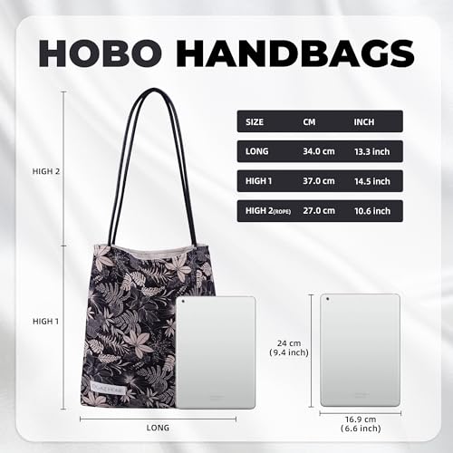 DGAZ Designer Hobo Bags for Women, Luxury Tote Bag with Zipper, Large Shoulder Bags - color: Dark Fragrance