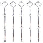 3 Tier Cake Stand Hardware Kits Heavy Duty for Tiered Fruit Cake Plate Stand Stable Handle Fitting Hardware Rod Cupcake Holder Support Silver Crown 5 Sets（Plate not Included） - color: Silver