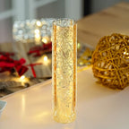WGVI Hurricane Candle Holder Sleeve, W: 3", Ht: 14", Gold Speckled Glass Cylinder Open Both Ends, Chimney Tube Shade, 1 Piece - size: 3x14"H