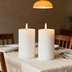 4x6 Inch White Pillar Candles, 2 Packs, 300-Hours Long Burning Time Totally, Unscented Large White Candles for Mantel Decor, Home Holiday Table Decor, Smokeless & Dripless - size: 4x6