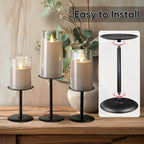 Homemory Christmas Fall Candle Holders for Pillar Candles Set of 5 (5, Black) - color: Black