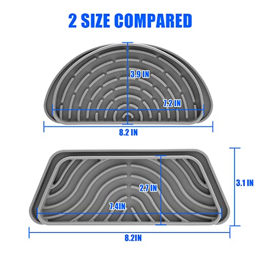 Refrigerator Drip Catcher, Refrigerator Drip Tray For Water Tray,Fridge Water Dispenser Drip Tray Prevents Water Splashes,Non-slip Silicone Dispenser Drip Collector for Ge Samsung -2 PCS Grey - color: Grey, size: 2PCS Rectangular