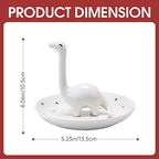 PUDDING CABIN White Dinosaur Ring Holder - Unique Jewelry Dish Tray for Rings, Earrings, Bracelets Organizer - Cute Gifts for Women, Girls, Her Birthday, Christmas, Wedding Gifts - style: White Dinosaur