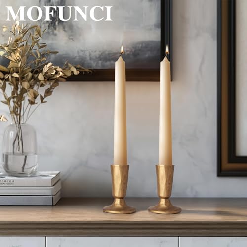 Retro Iron Candlestick Holders Set of 2, Gold Candle Holders Heavy Weight, Taper Candle Holders Perfect for Dining Table, Wedding, Party, Mantel - color: Gold