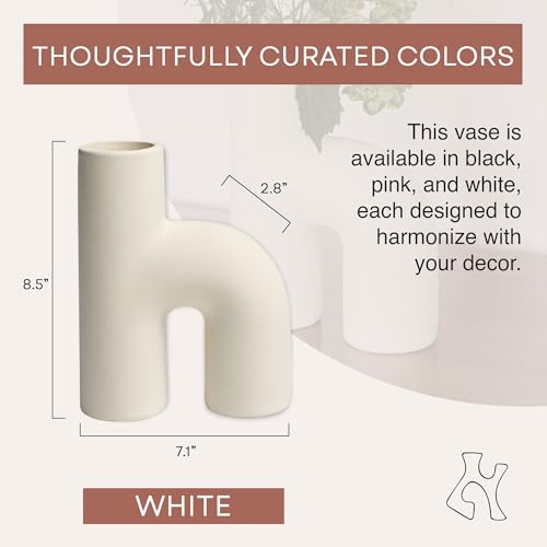 Lila Abstract Sculptural Decorative Modern Vase, White