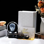 Qianwei 3D Crystal Skull Decor- 80MM Halloween Skull Light Witch Figurines Occult Medieval Goth Satanic Home Desk Glass Skull Decor Witchy Gifts Horror Statue - style: Skull