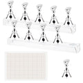 Nail Stand Acrylic Nail Art Display Stand Magnetic Nail Tips Practice Holder 54 Pcs Reusable Adhesive Putty for DIY Painting Nails Stand kit (silver) - color: silver