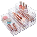 STORi SimpleSort 6-Piece Stackable Clear Drawer Organizer Set | 9" x 3" x 2" Rectangle Trays | Narrow Makeup Vanity Storage Bins and Office Desk Drawer Dividers | Made in USA - size: 9x3x2" (Set of 6)