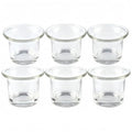 6 Pcs Clear Chunky Glass Lip Votive Candle Holders Tealight Votive Cups for Wedding Proposal, Spa Aromatherapy, Meditation, Table Decorations Clear Cups