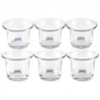 6 Pcs Clear Chunky Glass Lip Votive Candle Holders Tealight Votive Cups for Wedding Proposal, Spa Aromatherapy, Meditation, Table Decorations Clear Cups