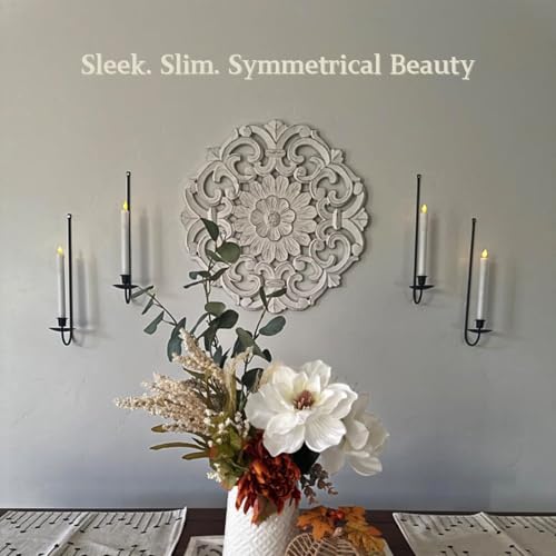 Wall Candle Holder Set of 2, Stylish Black Metal Wall Mount Candle Sconces, Modern Wall Decoration for Living Room, Farmhouse, Fireplace, and Christmas Decor - color: Single-arm 2pcs