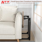 Tv Tray Table, 8-Level Adjustable Height Couch Side Table，90° Tilt Angle Adjustments C-Shaped End Table, with Phone & Tablet Slot Sofa Computer Desk for Couch, Sofa, Bed, Chair, Living Room (Brown) - size: 1 pcs