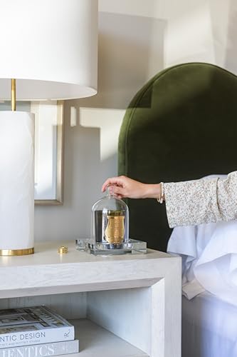 Crystal Candle Dish — by Alice Lane Home Collection — Size Large — Smooth, Round Cutout is The Perfect Size for Your Favorite Candle or Diffuser — Clear K9 Crystal Design - size: Large