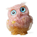 LAIDANLA 2.4" Pink Opal Owl Figurine Natural Healing Crystal Cute Owl Animal Statue Pocket Sculpture Reiki Spiritual Energy Gemstone Home Office Room Desk Decor Gifts - color: K-pink Opal
