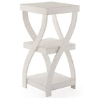 The Lakeside Collection Distressed Twisted Wood Accent Table - Distressed White - color: Distressed White